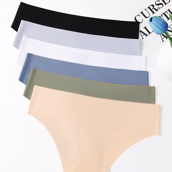 Nahtlose Tangas für Frauen, No-Show-Höschen, Unterwäsche für Damen, atmungsaktiv, bequem, Eisseide, halber Rückenschutz